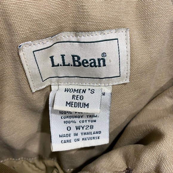 LL Bean Chore Original Field Coat Tan Cotton Canvas Thinsulate Jacket Y2K 90s - Picture 4 of 11